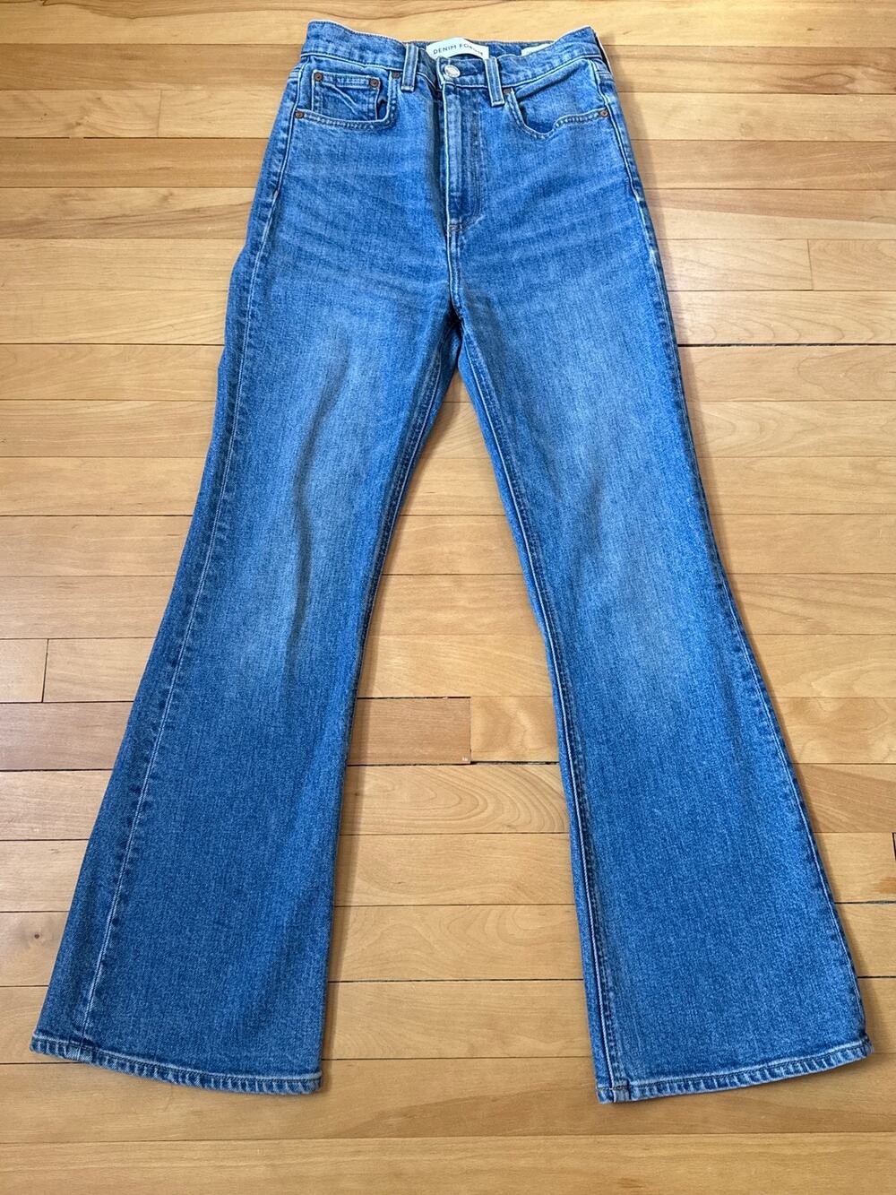 Denim Forum Aritzia Skinny Flare Jeans Size 25 Medium Wash High Rise